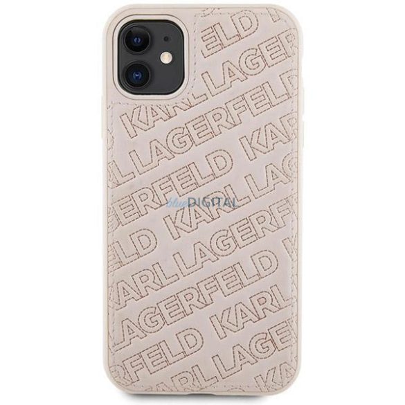 Karl Lagerfeld steppelt K mintás tok iPhone 11 / Xr - rózsaszín