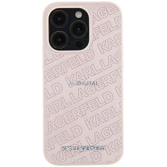 Karl Lagerfeld steppelt K mintás tok iPhone 15 Plus / 14 Plus - rózsaszín