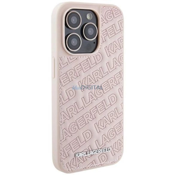 Karl Lagerfeld steppelt K mintás tok iPhone 15 Pro - rózsaszín