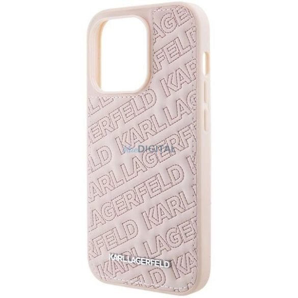Karl Lagerfeld steppelt K mintás tok iPhone 15 Pro Max - rózsaszín