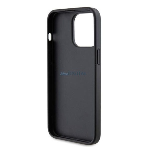 Karl Lagerfeld KLHCP15XSAPKCNPK iPhone 15 Pro Max 6.7" fekete keménytok Saffiano kártyatartóval KC fém kitűzővel