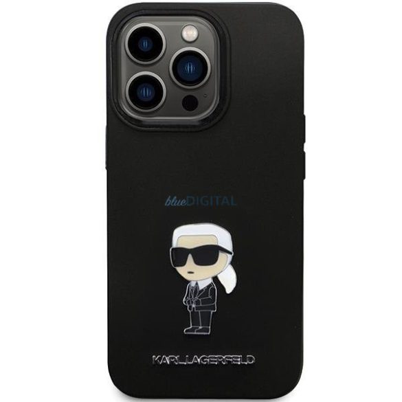 Karl Lagerfeld KLHCP13XSMHKNPK tok iPhone 13 Pro Max - fekete Szilikon ikonikus fém kitűző