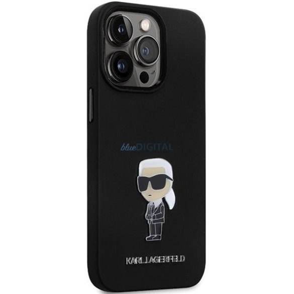 Karl Lagerfeld KLHCP13XSMHKNPK tok iPhone 13 Pro Max - fekete Szilikon ikonikus fém kitűző