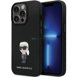 Karl Lagerfeld KLHCP14XSMHKNPK tok iPhone 14 Pro Max 6.7" - fekete Szilikon ikonikus fém kitűző