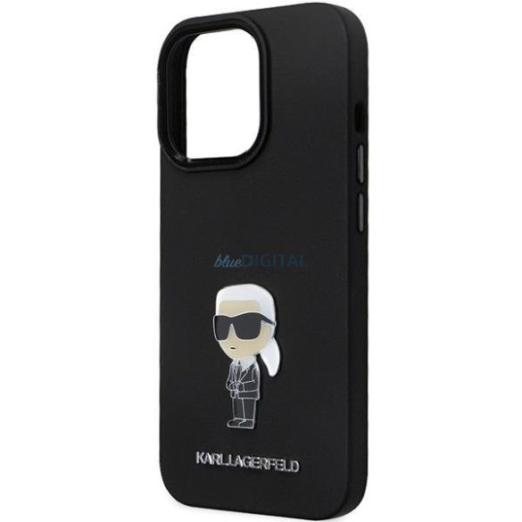 Karl Lagerfeld KLHCP14XSMHKNPK tok iPhone 14 Pro Max 6.7" - fekete Szilikon ikonikus fém kitűző