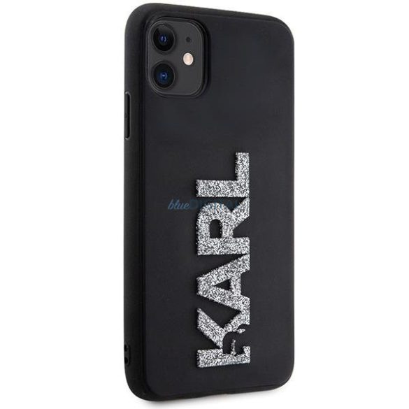 Karl Lagerfeld KLHCN613DMBKCK iPhone 11 / Xr 6.1" fekete keménytok 3D gumi csillogó logóval