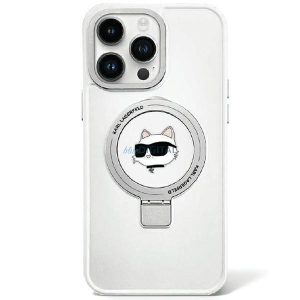 Karl Lagerfeld KLHMP15MHMRSCHH iPhone 15 Plus 6.7" fehér keménytok gyűrűs állvány Choupette Head MagSafe