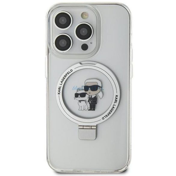Karl Lagerfeld KLHMN61HMRSKCH iPhone 11 / Xr 6.1" fehér keménytok gyűrűs állvány Karl&Choupette MagSafe
