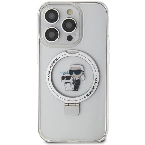 Karl Lagerfeld gyűrűs Karl&Choupette MagSafe tok iPhone 13 Pro / 13 - fehér