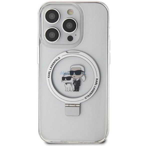 Karl Lagerfeld gyűrűs Karl&Choupette MagSafe tok iPhone 13 Pro Max - fehér