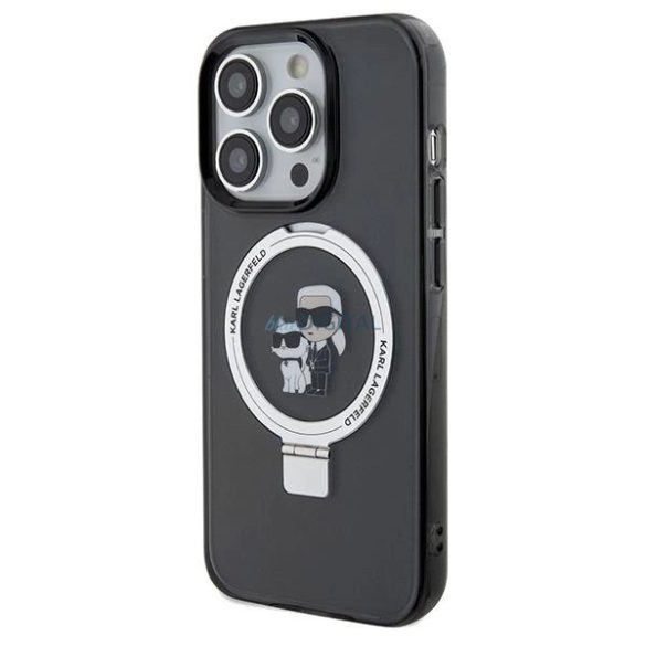 Karl Lagerfeld Ring Stand MagSafe tok iPhone 13 Pro Max - fekete