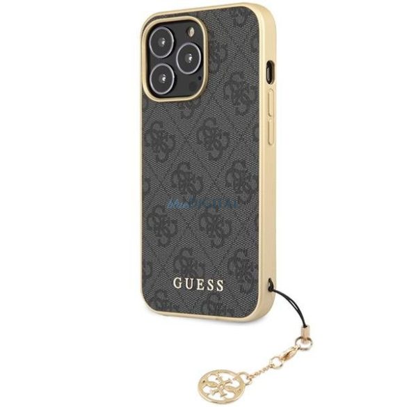 Guess GUHCP14LGF4GGR iPhone 14 Pro 6.1" szürke keménytok 4G Charms kollekció