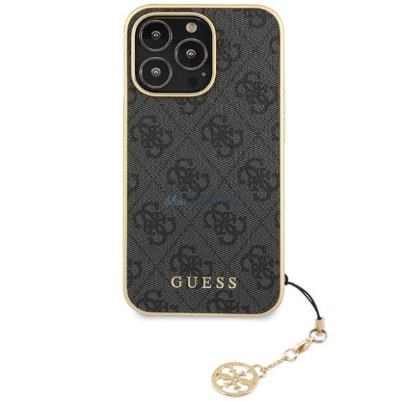 Guess GUHCP14LGF4GGR iPhone 14 Pro 6.1" szürke keménytok 4G Charms kollekció