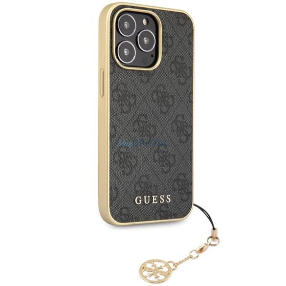 Guess GUHCP14LGF4GGR iPhone 14 Pro 6.1" szürke keménytok 4G Charms kollekció