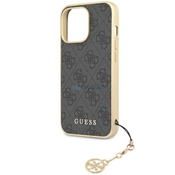 Guess GUHCP14LGF4GGR iPhone 14 Pro 6.1" szürke keménytok 4G Charms kollekció