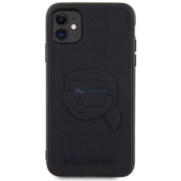 Karl Lagerfeld KLHCN613DRKNK iPhone 11 / Xr 6.1" fekete keménytok Gumiból Karl Head 3D