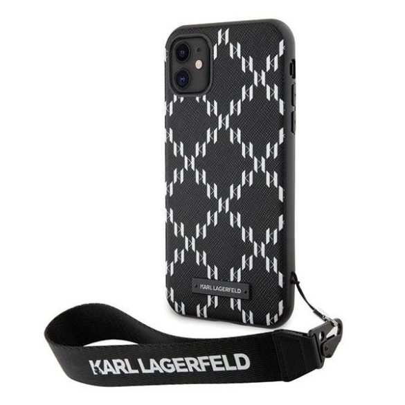 Karl Lagerfeld KLHCN61SAKLMBSK iPhone 11 / Xr 6.1" fekete keménytok Monogram Losange Saffiano