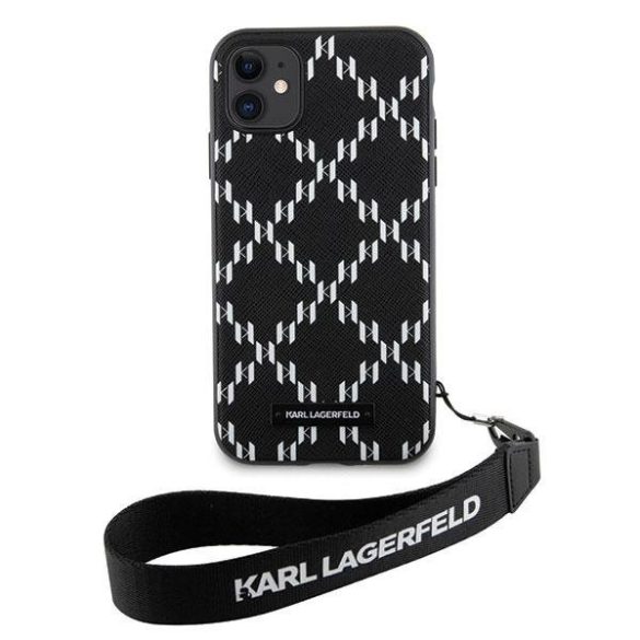 Karl Lagerfeld KLHCN61SAKLMBSK iPhone 11 / Xr 6.1" fekete keménytok Monogram Losange Saffiano