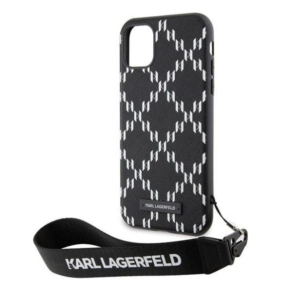 Karl Lagerfeld KLHCN61SAKLMBSK iPhone 11 / Xr 6.1" fekete keménytok Monogram Losange Saffiano