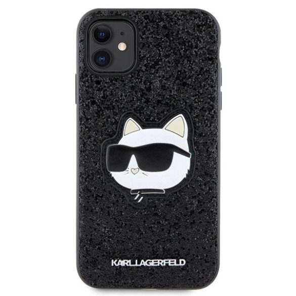 Karl Lagerfeld KLHCN61G2CPK iPhone 11 / Xr 6.1" fekete keménytok Glitter Choupette Patch