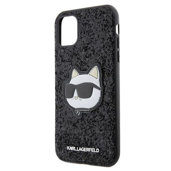 Karl Lagerfeld KLHCN61G2CPK iPhone 11 / Xr 6.1" fekete keménytok Glitter Choupette Patch