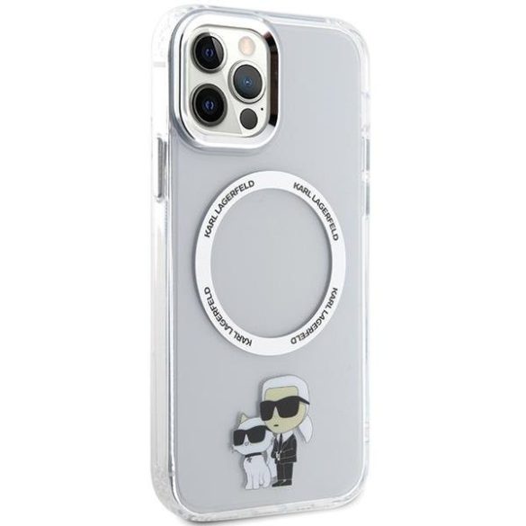 Karl Lagerfeld KLHMP12MHNKCIT iPhone 12/ 12 Pro 6.1" keménytok átlátszó, ikonikus Karl&Choupette Magsafe