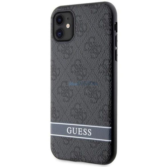 Guess GUHCN61P4SNK iPhone 11 / Xr szürke keménytok 4G Stripe