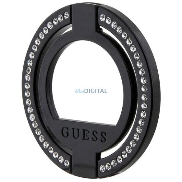 Guess MagSafe gyűrű állvány GUMRSALDGK fekete strasszkő