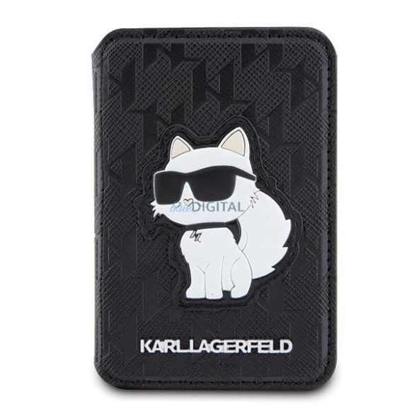 Karl Lagerfeld KLWMSPSAKHCK pénztárcával kártyatartóval, állvánnyal Saffiano Monogram Choupette MagSafe tok - fekete