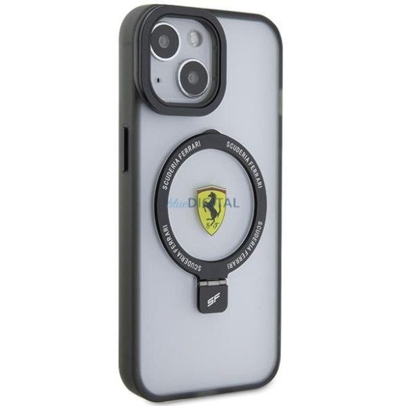 Ferrari FEHMP15SUSCAH iPhone 15 6.1" átlátszó keménytok gyűrűs állvány 2023 Collection MagSafe