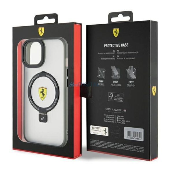 Ferrari Ring Stand 2023 Collection MagSafe tok iPhone 15 Plus / 14 Plus - átlátszó