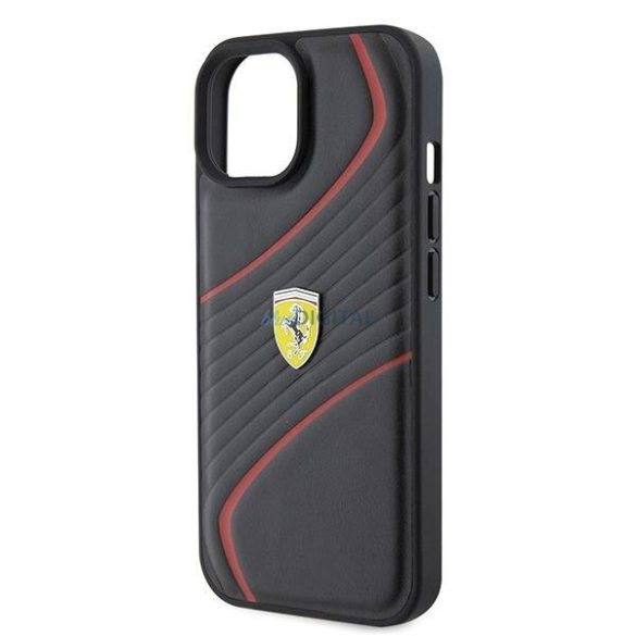Ferrari FEHCP15SPTWK iPhone 15 6.1" fekete keménytok Twist fém logóval