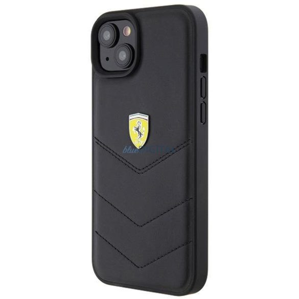 Ferrari FEHCP15MRDUK iPhone 15 Plus 6.7" fekete keménytok steppelt fém logóval