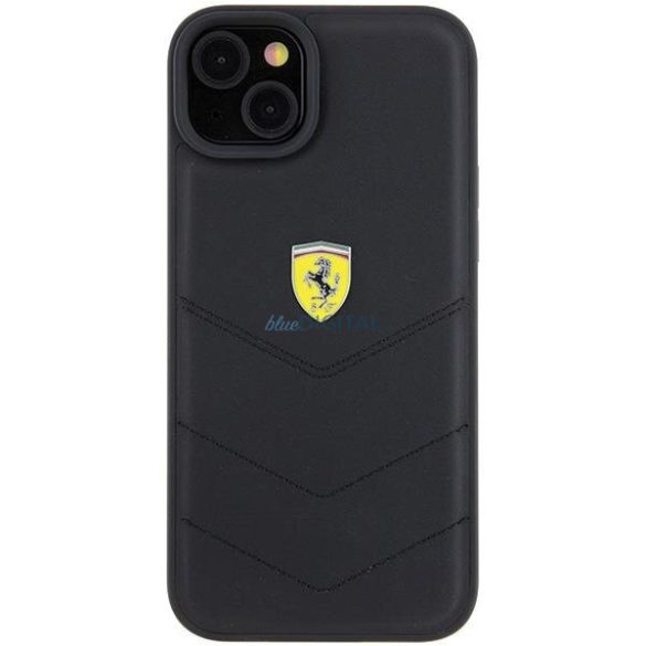 Ferrari FEHCP15MRDUK iPhone 15 Plus 6.7" fekete keménytok steppelt fém logóval