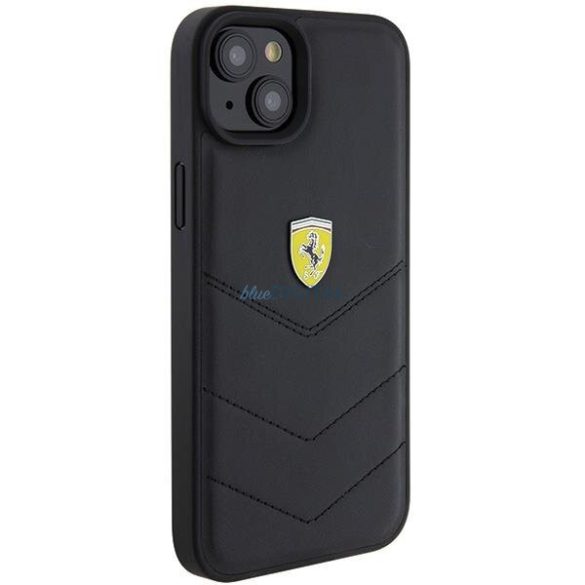 Ferrari FEHCP15MRDUK iPhone 15 Plus 6.7" fekete keménytok steppelt fém logóval