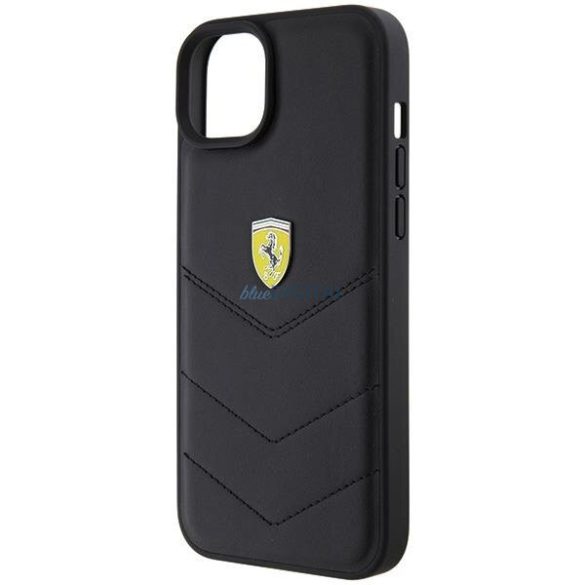 Ferrari FEHCP15MRDUK iPhone 15 Plus 6.7" fekete keménytok steppelt fém logóval