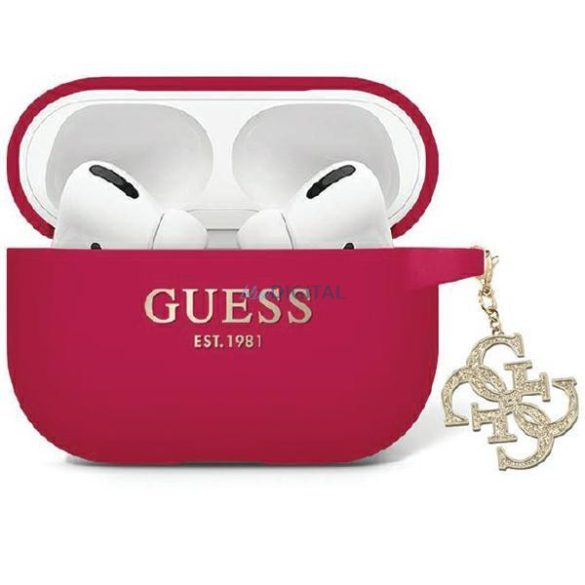 Guess GUAP2LECG4M tok AirPods Pro 2 tok lila/magenta folyadék szilikon csillogó háromszög bájos Charm