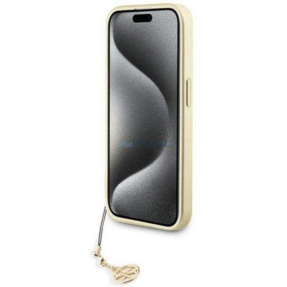 Guess GUHCP15LGF4GBR iPhone 15 Pro 6.1" barna keménytok 4G Charms kollekció