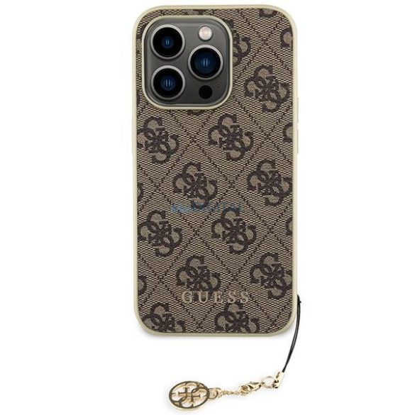 Guess GUHCP15XGF4GBR iPhone 15 Pro Max 6.7" barna keménytok 4G Charms kollekció