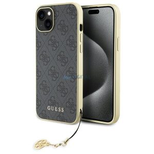 Guess GUHCP15MGF4GGR iPhone 15 Plus 6.7" szürke keménytok 4G Charms kollekció