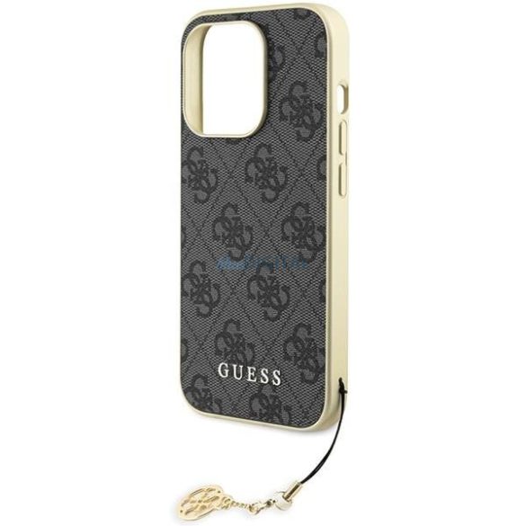 Guess GUHCP15LGF4GGR iPhone 15 Pro 6.1" szürke keménytok 4G Charms kollekció