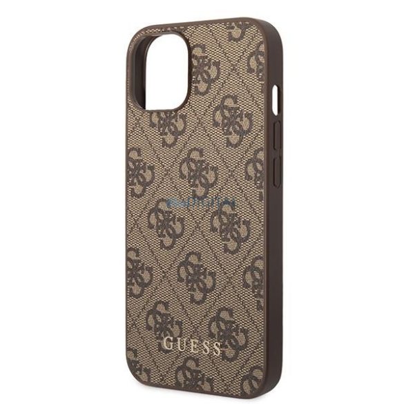 Guess GUHCP15MG4GFBR iPhone 15 Plus 6.7" barna keménytok 4G fém arany logo