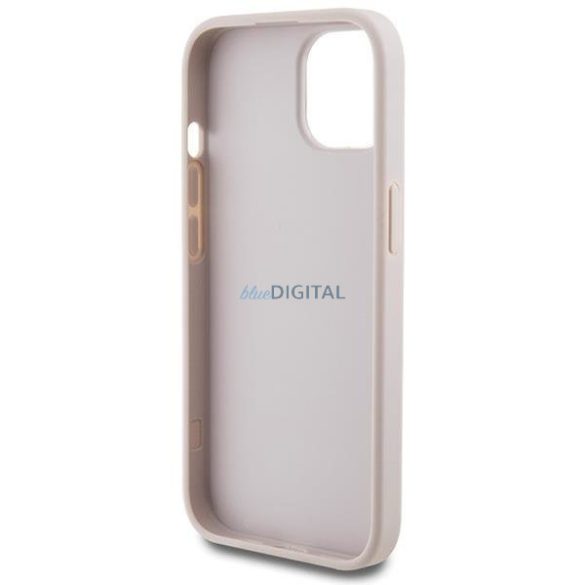 Guess 4G fém arany logós tok iPhone 15 készülékhez - Rózsaszín