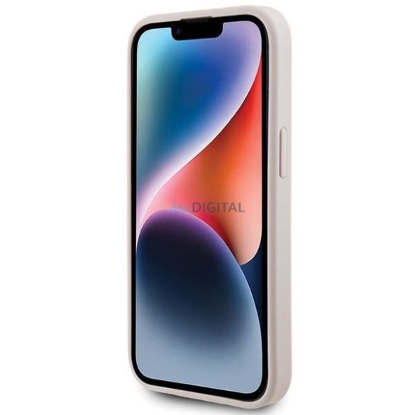 Guess 4G nagy fém logós tok iPhone 15 Plus készülékhez - Rózsaszín