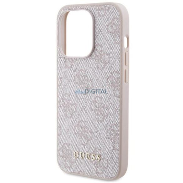 Guess 4G fém arany logós tok iPhone 15 Pro készülékhez - Rózsaszín
