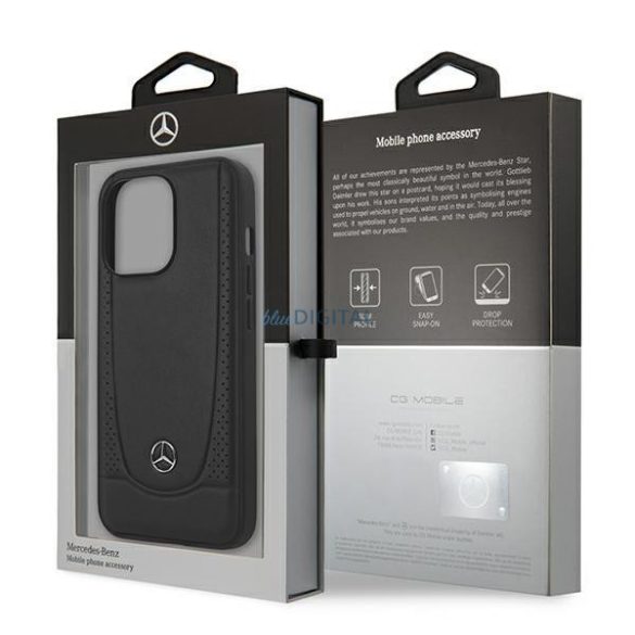 Mercedes MEHCP15LARMBK iPhone 15 Pro 6.1" fekete keménytok bőr Urban