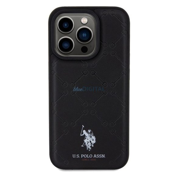 US Polo Assn. Yoke Pattern tok iPhone 15 Pro - fekete