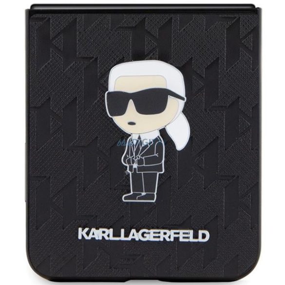 Karl Lagerfeld KLHCZF5SAPKINPK Sam Z Flip5 F731 keménytok fekete Saffiano Monogram ikonikus Pin monogram fekete