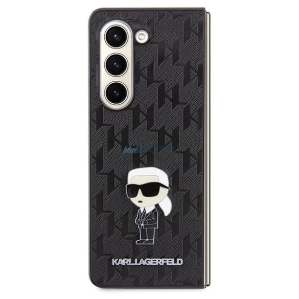 Karl Lagerfeld Saffiano Monogram Ikonik Pin tok Samsung Galaxy Z Fold 5 - fekete