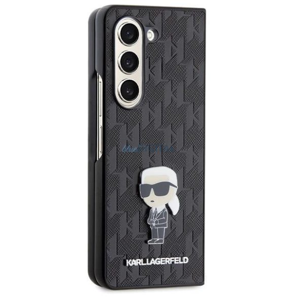 Karl Lagerfeld Saffiano Monogram Ikonik Pin tok Samsung Galaxy Z Fold 5 - fekete